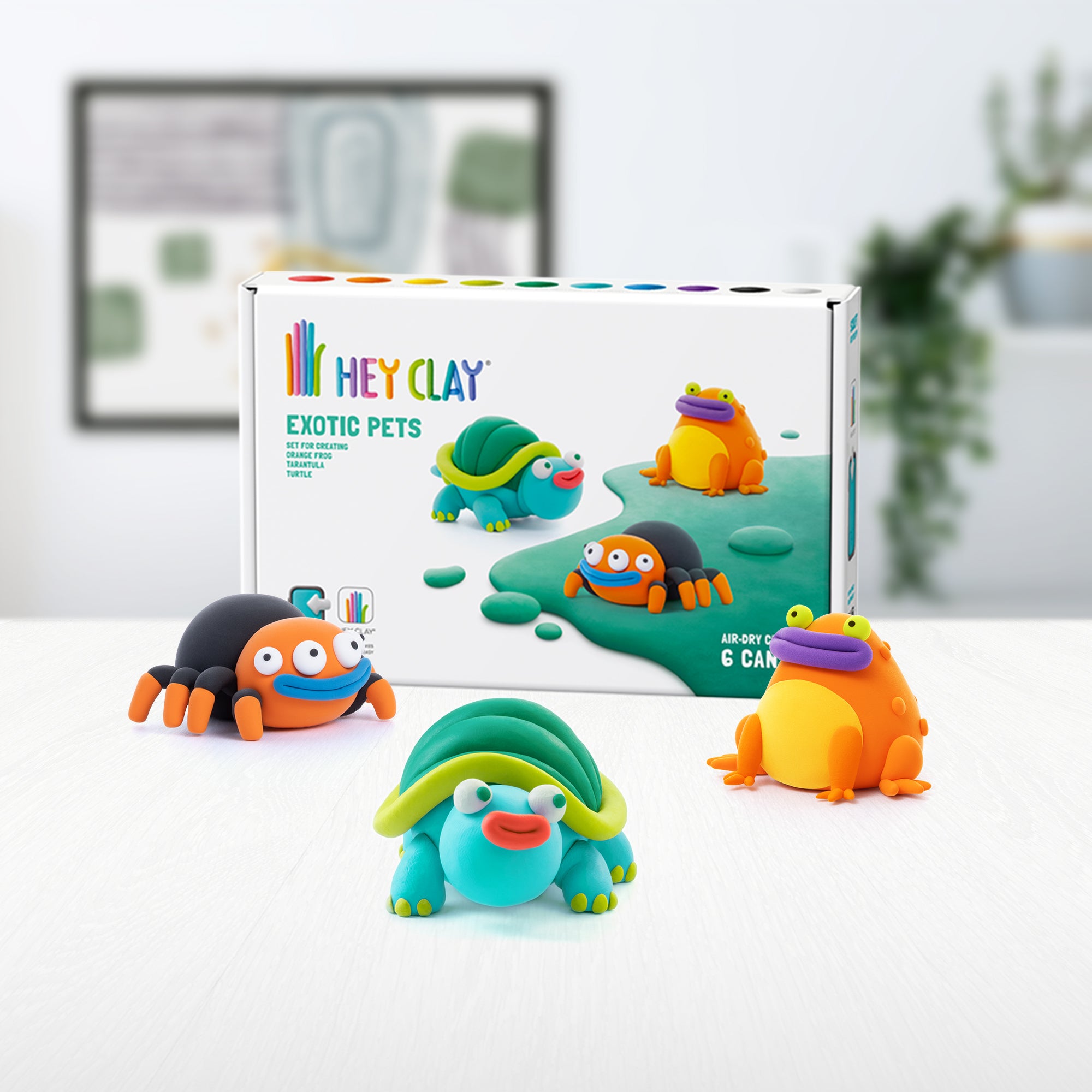 HEY CLAY Tarantula, Turtle & Orange Frog - Exotic Pet Clay Kit