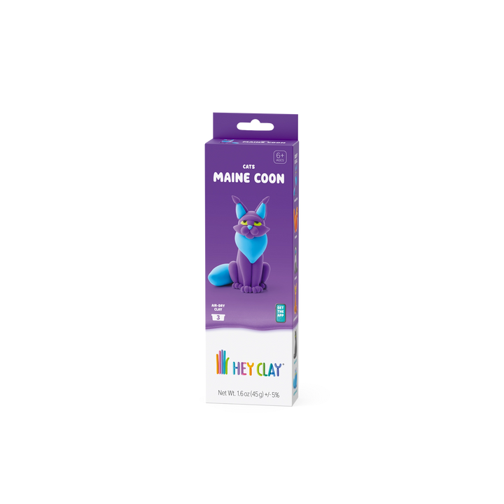 HEY CLAY Maine Coon cat air-dry clay kit, package front