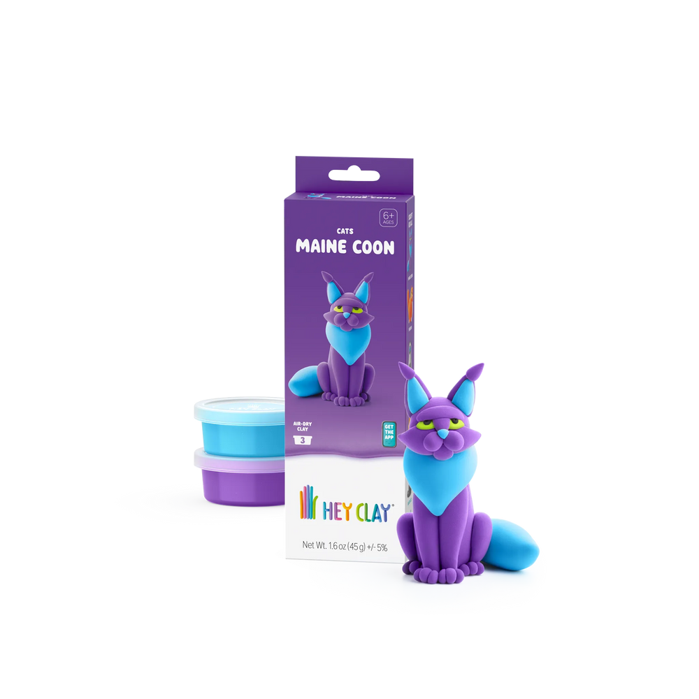 HEY CLAY Maine Coon cat package with 3 clay cans