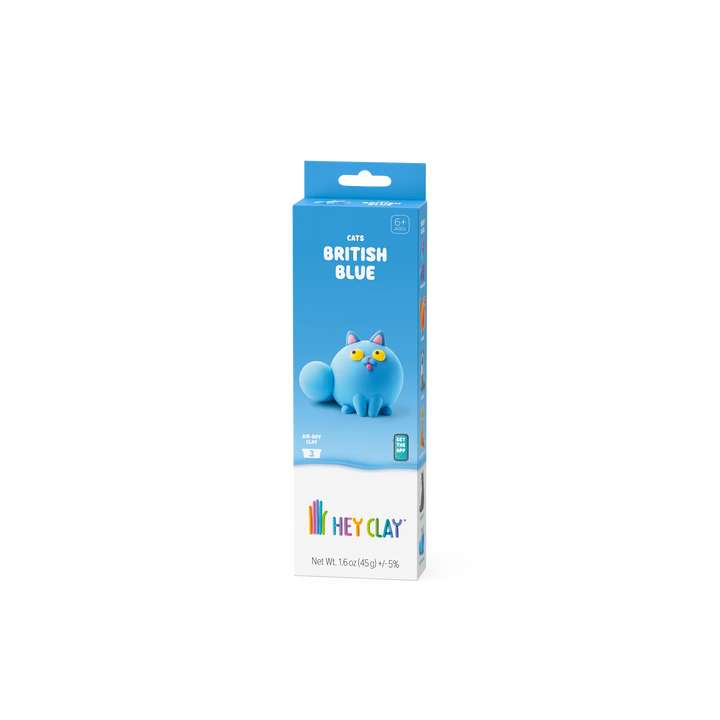 HEY CLAY British Blue cat air-dry clay kit, package front