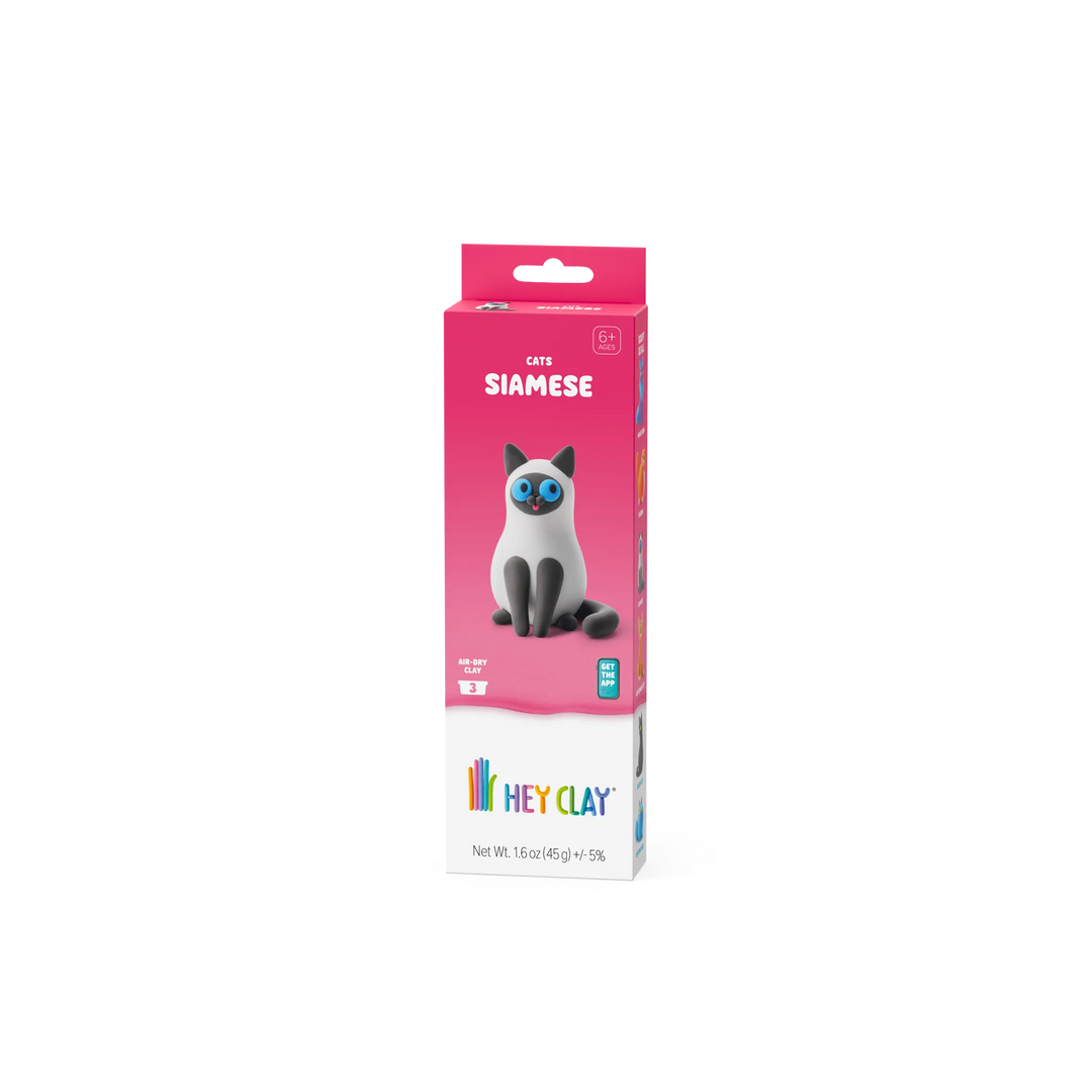 HEY CLAY Siamese cat air-dry clay kit, package front