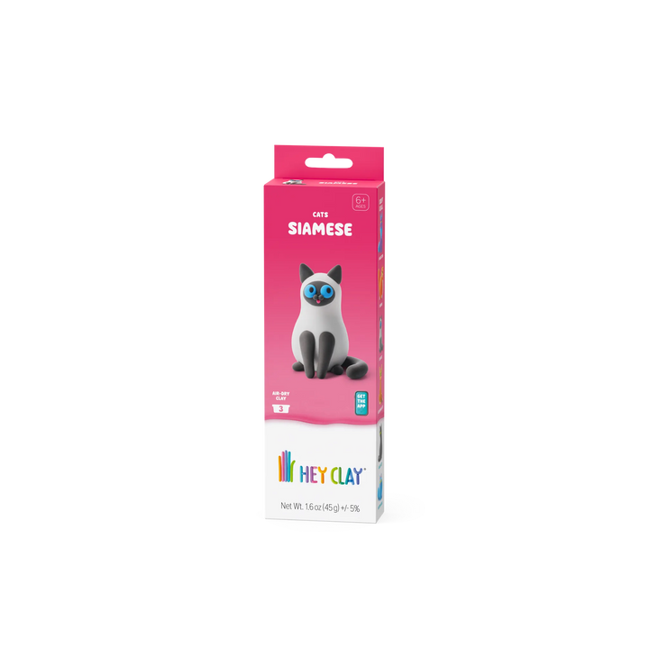 HEY CLAY Siamese cat air-dry clay kit, package front