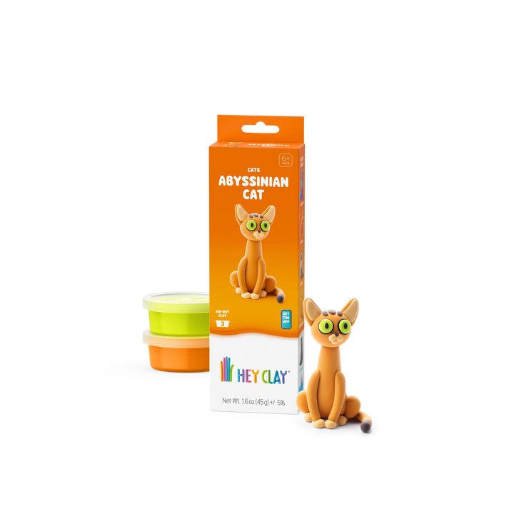 HEY CLAY Abyssinian cat package with 3 clay cans